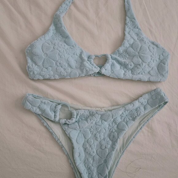 Blackbough Swim "Thea" Light Blue terry bikini Small - Picture 2 of 5